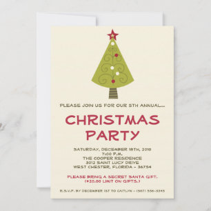 invitación de la fiesta de Navidad del árbol de