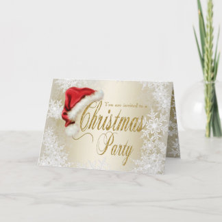Invitación de la fiesta de Navidad del copo de
