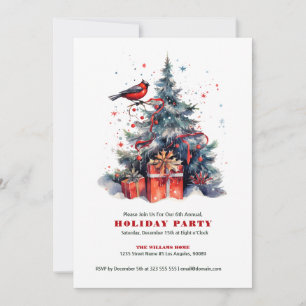 Invitación de la fiesta de Navidad en Red Robin