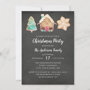 Invitación de la fiesta de Navidades de Cookies mo