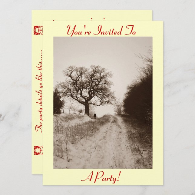 invitación de la fiesta de navidades de fotografía (Anverso / Reverso)