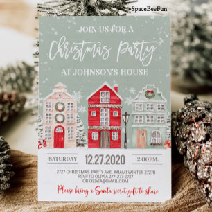 Invitación de la fiesta de navidades Winter Adults