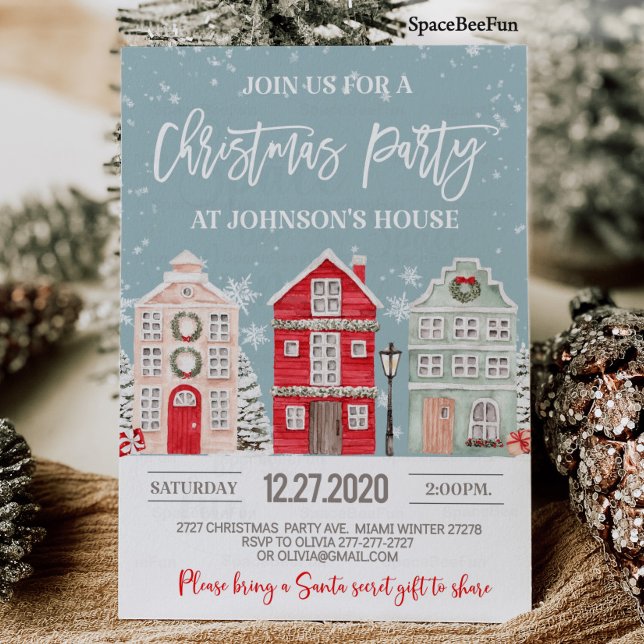 Invitación de la fiesta de navidades Winter Adults (Christmas party invitation Winter Adult Company Office Christmas party invite Holiday party)