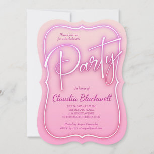 Invitación de la fiesta de Neón Rosa