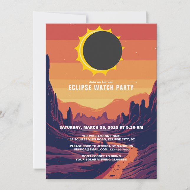 Invitación de la fiesta de observación del eclipse (Anverso)
