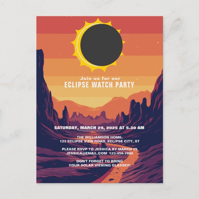 Invitación de la fiesta de observación del eclipse (Anverso)