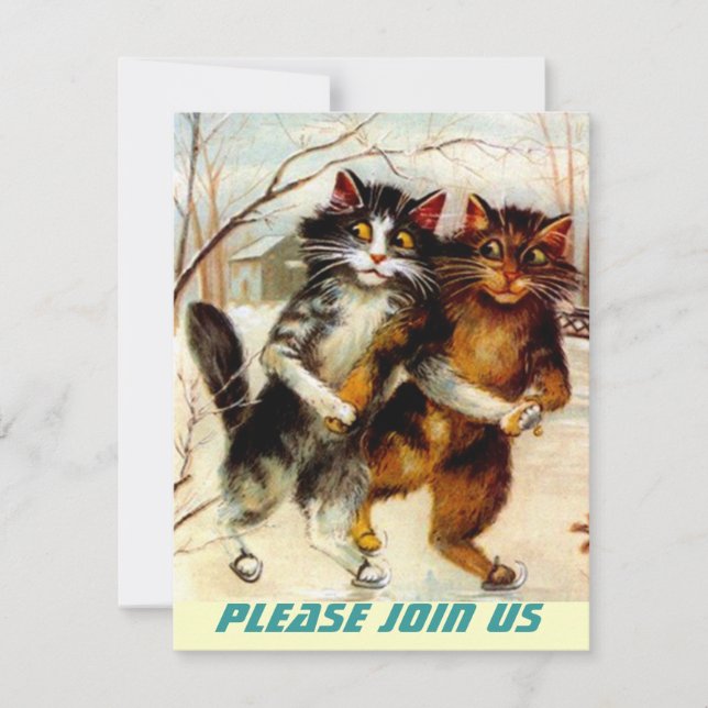 INVITACIÓN DE LA FIESTA DE PATINAJE PARA GATOS ~ P (Anverso)