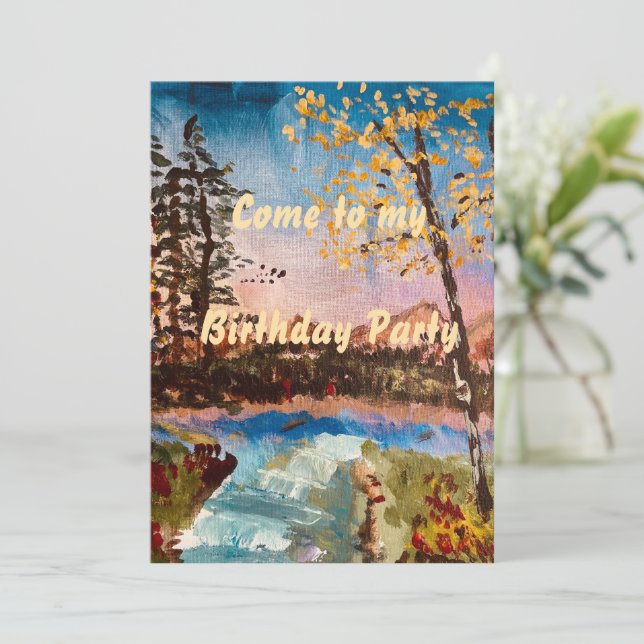 Invitación de la fiesta de personalizable otoño (Anverso de pie)