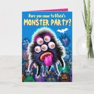 Invitación de la fiesta de personalizado Monster H