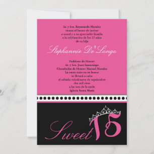 Invitación de la fiesta de Quinceanera Tiara de co