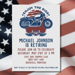 Invitación de la fiesta de retiro de motocicletas