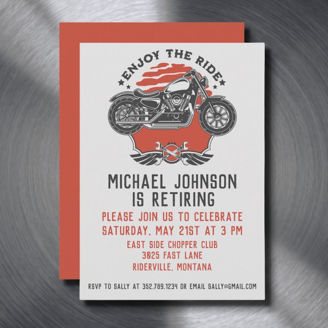 Invitación de la fiesta de retiro de motocicletas (Subido por el creador)