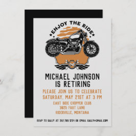 Invitación de la fiesta de retiro de motocicletas