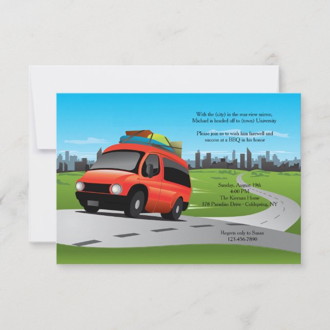Invitación de la fiesta de Road To College (Anverso)