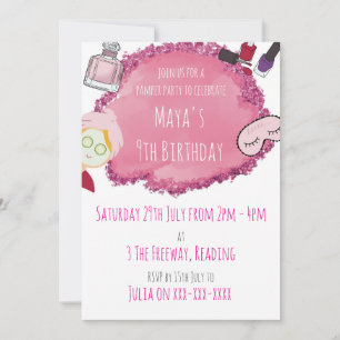 Invitación de la fiesta de Spa Pamper para Fiesta 