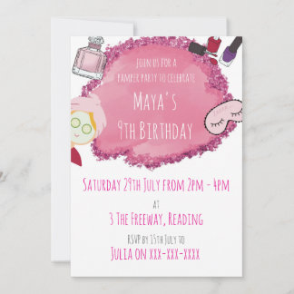 Invitación de la fiesta de Spa Pamper para Fiesta 