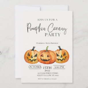 Invitación de la fiesta de tallado de calabaza min