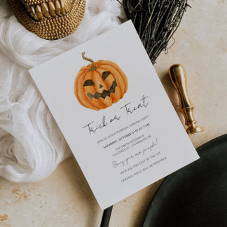 Invitación de la fiesta de tallado de calabaza par