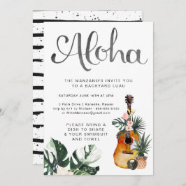 Invitación de la fiesta de verano de Aloha Luau