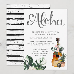 Invitación de la fiesta de verano de Aloha Luau