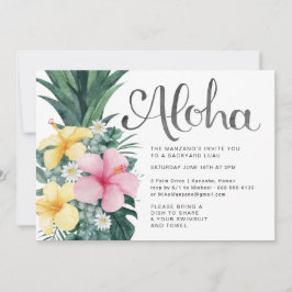 Invitación de la fiesta de verano de Aloha Luau