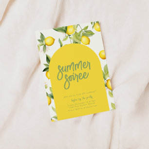 Invitación de la fiesta de verano soire con lémulo