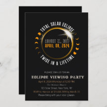 Invitación de la fiesta de visualización del eclip