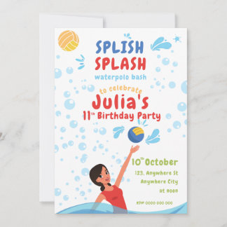 Invitación de la fiesta de Waterpolo chica
