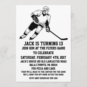 INVITACIÓN DE LA FIESTA DEL CUMPLEAÑOS DE HOCKEY