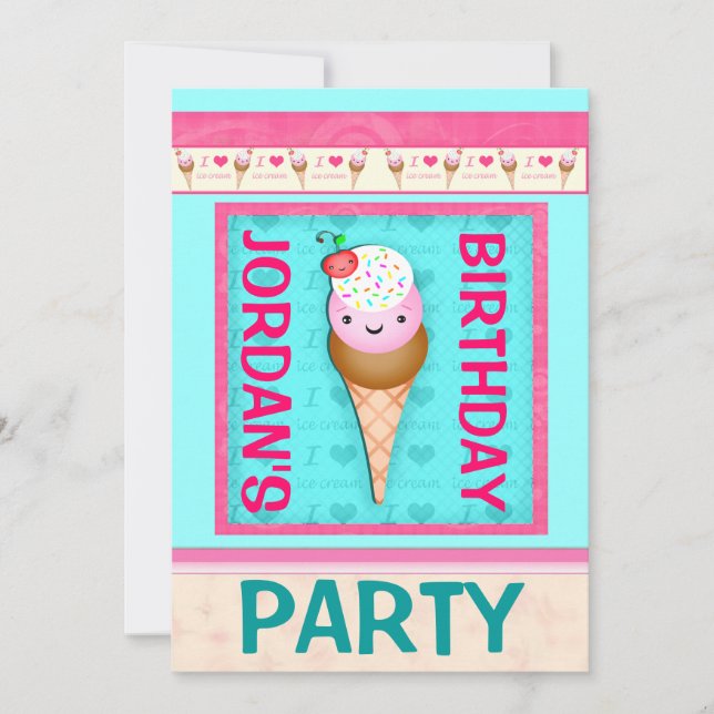 Invitación de la fiesta del cumpleaños de los (Anverso)