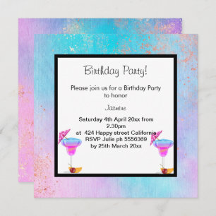 INVITACIÓN DE LA FIESTA DEL CUMPLEAÑOS DE PASTEL M