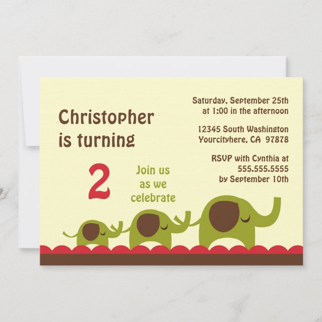 Invitación de la fiesta del cumpleaños del (Anverso)