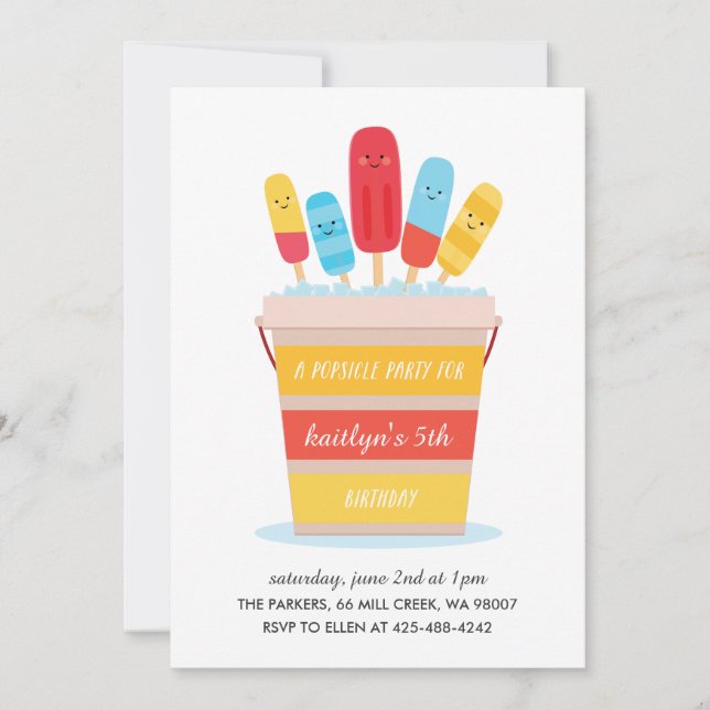 Invitación de la fiesta del cumpleaños del (Anverso)
