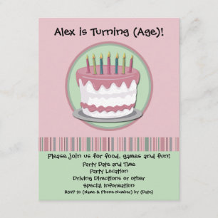 Invitación de la fiesta del cumpleaños del chica