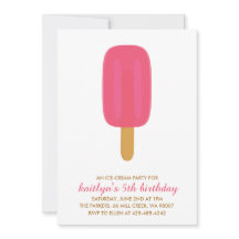 Invitación de la fiesta del cumpleaños del helado