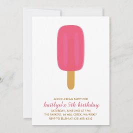 Invitación de la fiesta del cumpleaños del helado
