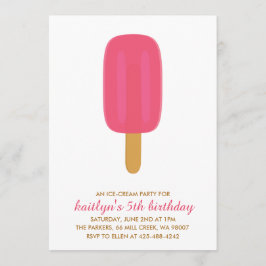 Invitación de la fiesta del cumpleaños del helado