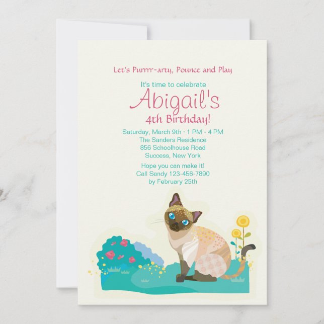 Invitación de la fiesta del gato (Anverso)