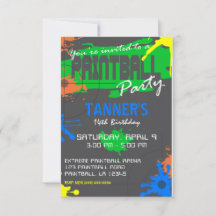 INVITACIÓN DE LA FIESTA DEL personalizable PAINTBA