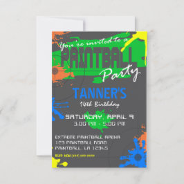 INVITACIÓN DE LA FIESTA DEL personalizable PAINTBA