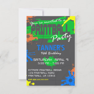 INVITACIÓN DE LA FIESTA DEL personalizable PAINTBA
