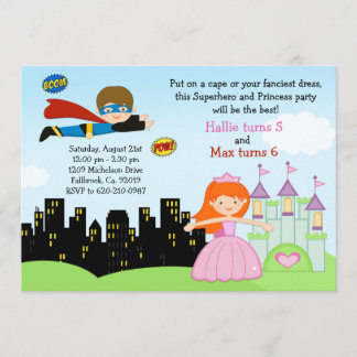 Invitación de la fiesta del super héroe y de la