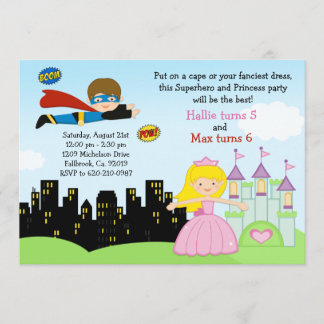 Invitación de la fiesta del super héroe y de la