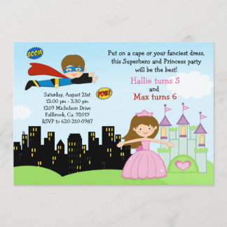 Invitación de la fiesta del super héroe y de la