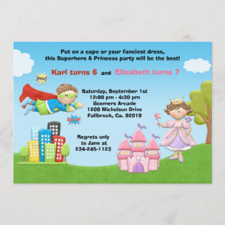 Invitación de la fiesta del super héroe y de la
