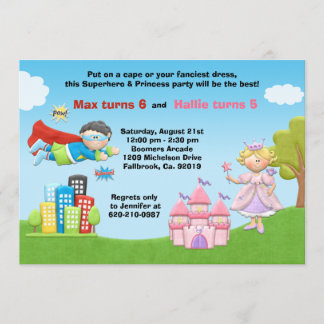 Invitación de la fiesta del super héroe y de la