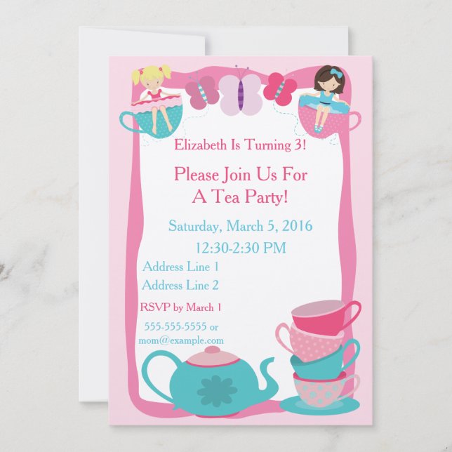Invitación de la fiesta del té (Anverso)