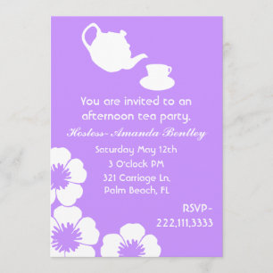 Invitación de la fiesta del té de la lavanda