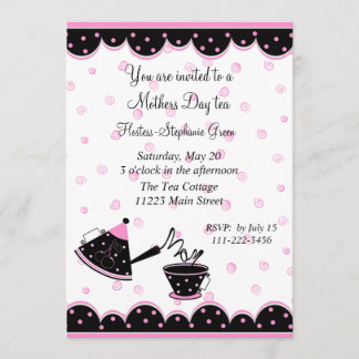 Invitación de la fiesta del té del día de madre