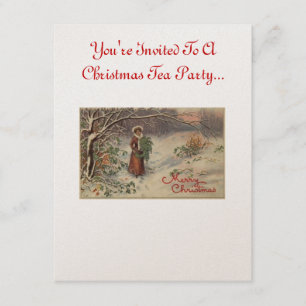 Invitación de la fiesta del té del navidad
